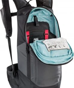 Remise 😍 EVOC FR Lite Race Sac à dos protecteur 10l, gris/noir ❤️ -Accessoires Vélo Soldes evoc fr lite race protector backpack 10l carbon grey black 4