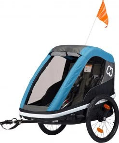 Sortie 🥰 Hamax Avenida Remorque vélo Avec Tige de bicyclette et roue de poussette, noir/Bleu pétrole ✨