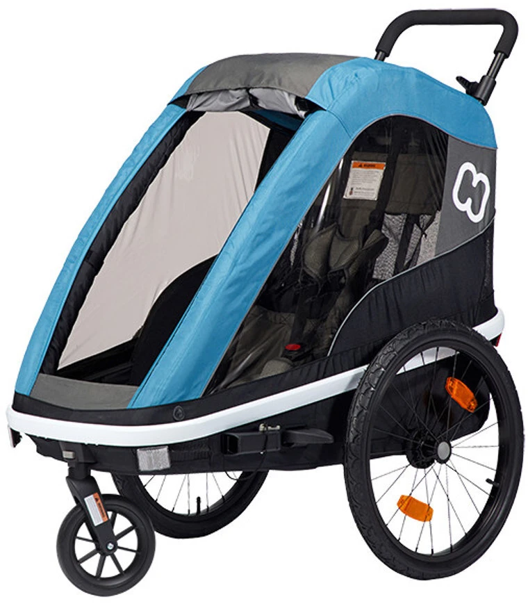 Grosses soldes ✔️ Hamax Avenida One Remorque vélo Avec Tige de bicyclette et roue de poussette, noir/Bleu pétrole ✨ 4 Grosses soldes ✔️ Hamax Avenida One Remorque vélo Avec Tige de bicyclette et roue de poussette, noir/Bleu pétrole ✨ – Image 4