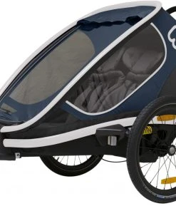 Grosses soldes 😍 Hamax Outback Remorque vélo Avec Tige de bicyclette et roue de poussette, bleu/noir ⭐