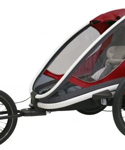 Remise 👏 Hamax Outback One Remorque vélo Avec Tige de bicyclette et roue de poussette, rouge/noir 👏 -Accessoires Vélo Soldes hamax outback one bike trailer red grey black 3 2