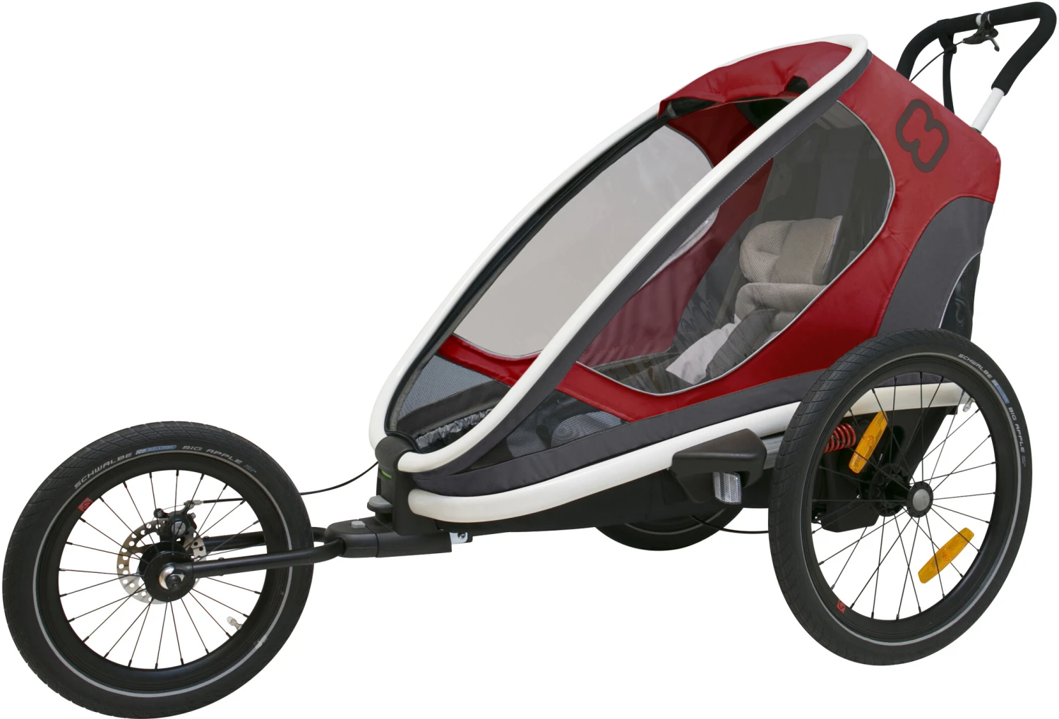 Promo ⌛ Hamax Outback One Remorque vélo Avec Tige de bicyclette et roue de poussette, gris/rouge 💯 3 Promo ⌛ Hamax Outback One Remorque vélo Avec Tige de bicyclette et roue de poussette, gris/rouge 💯 – Image 3