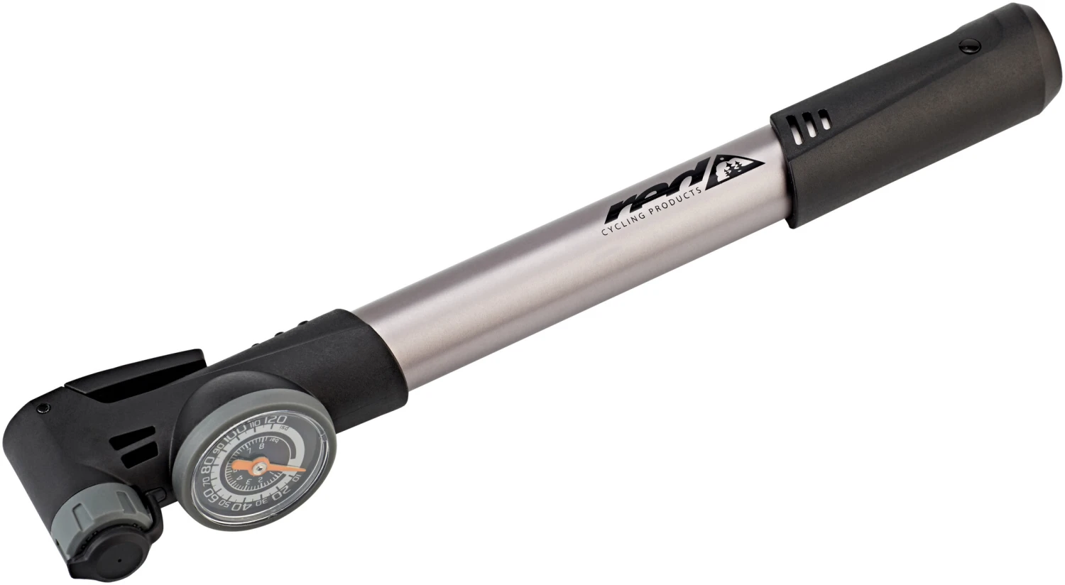 Promo 🧨 Red Cycling Products HV/HP Aluminium Mini pompe, argent/noir ✨ 1 Promo 🧨 Red Cycling Products HV/HP Aluminium Mini pompe, argent/noir ✨