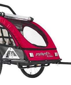 Vente flash ✔️ Red Cycling Products PRO Kids BikeTrailer Remorque enfant, rouge/gris ✨