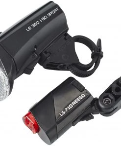 Nouveau ❤️ Trelock LS350 I-GO Sport + LS710 REEGO set de lampes, noir ⭐ -Accessoires Vélo Soldes trelock ls350 i go sport ls710 reego beleuchtungsset schwarz 2
