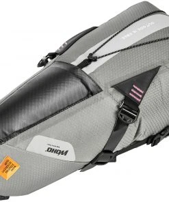 Vente flash ⌛ WOHO X-Touring Sacoche de guidon étanche M, gris ⌛ -Accessoires Vélo Soldes woho x touring saddle dry bag m honeycomb iron grey 3